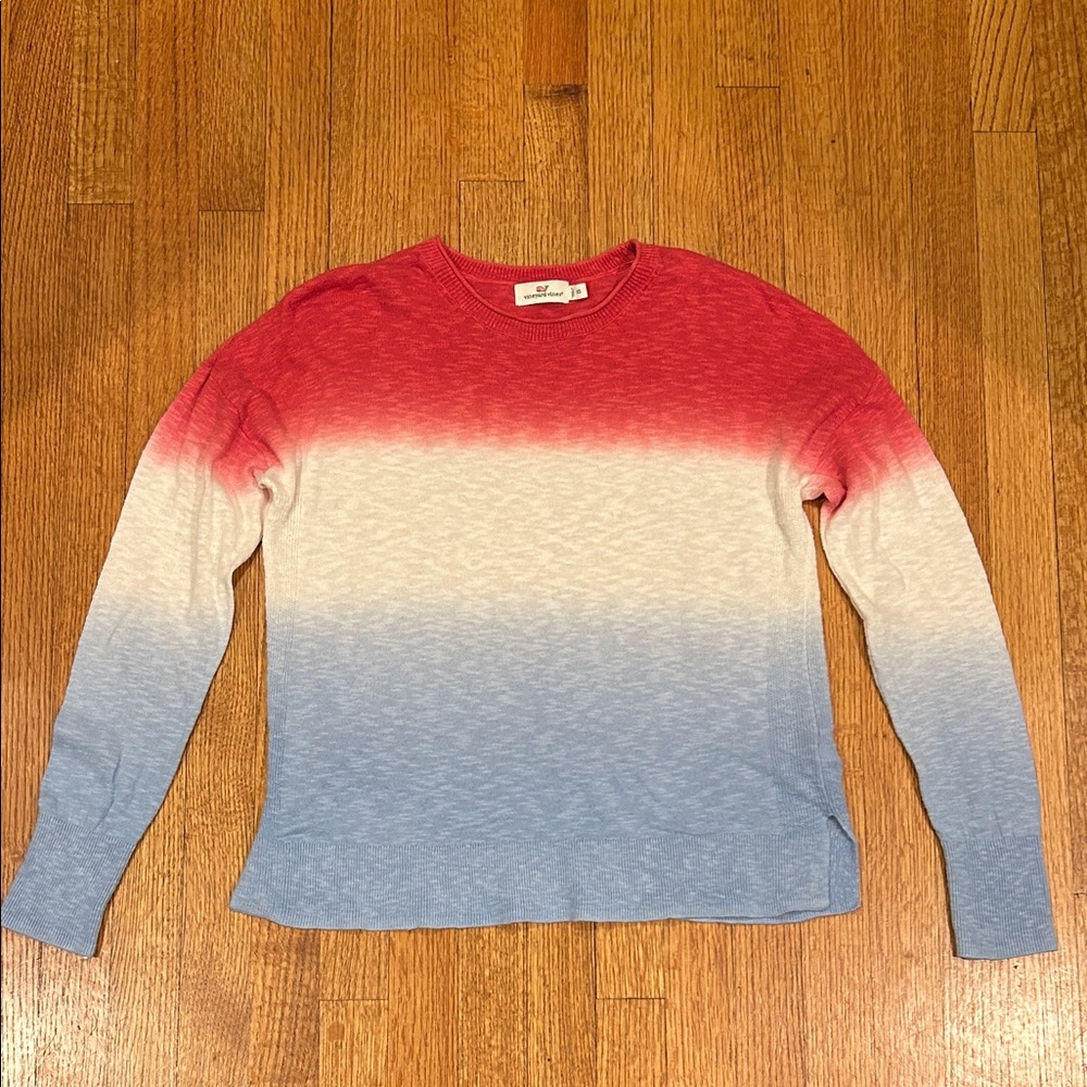 Vineyard Vines Red to White Ombre Crewneck Size XS